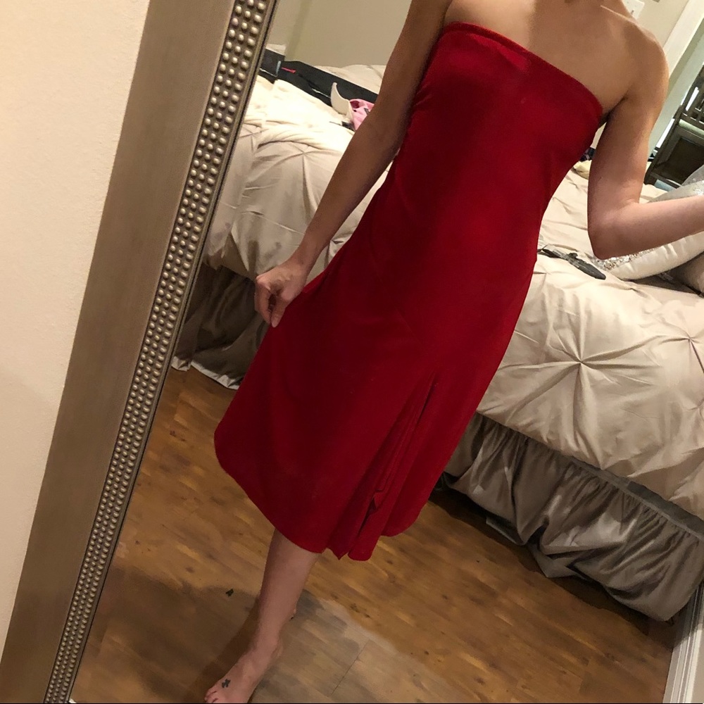 “The Limited” Red strapless dress